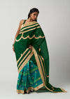 Emerald Mehrabiya Appliqué Silk Saree