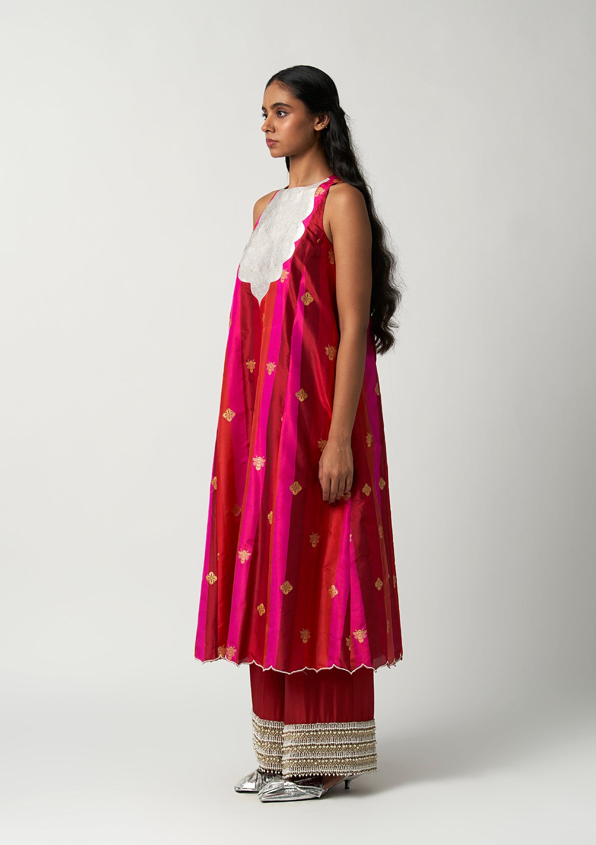 Zehn-e-Zevar Ruby Silk Pants