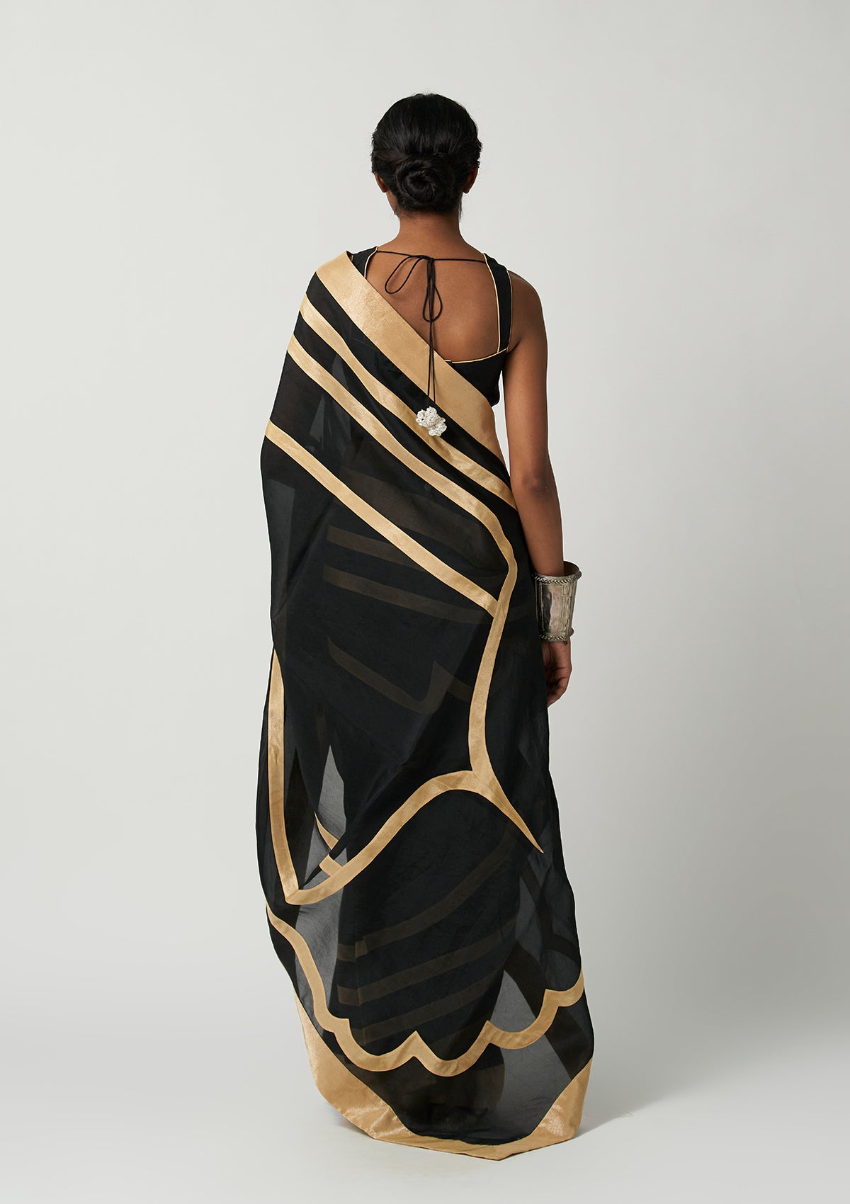 Surma Mehrabiya Appliqué Silk Saree