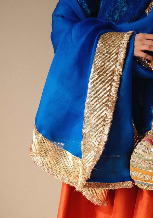 Falak Neelambari Velvet Kurti