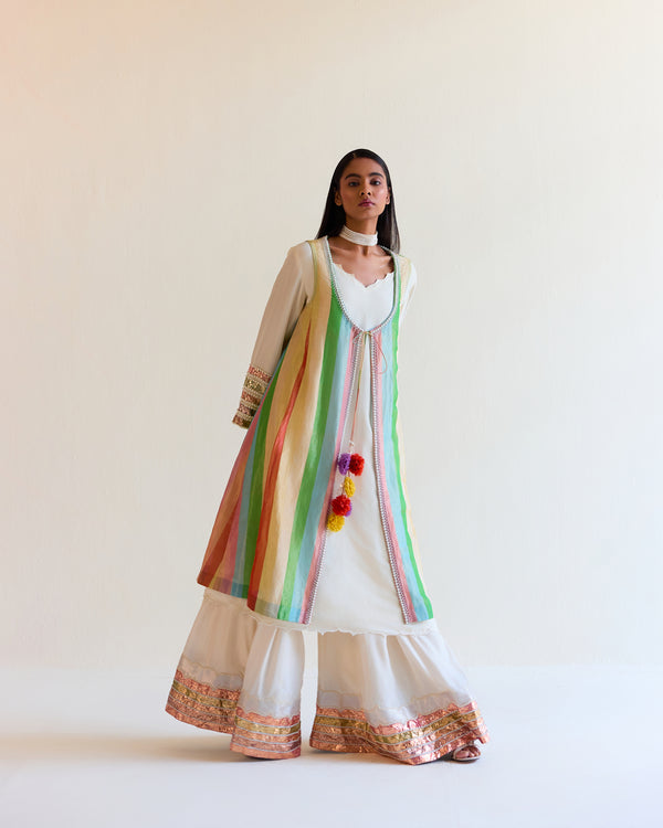 Jaipur Satranga Tissue Choga Set