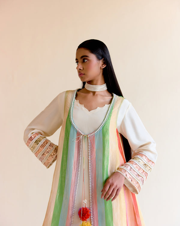Jaipur Satranga Tissue Choga Set