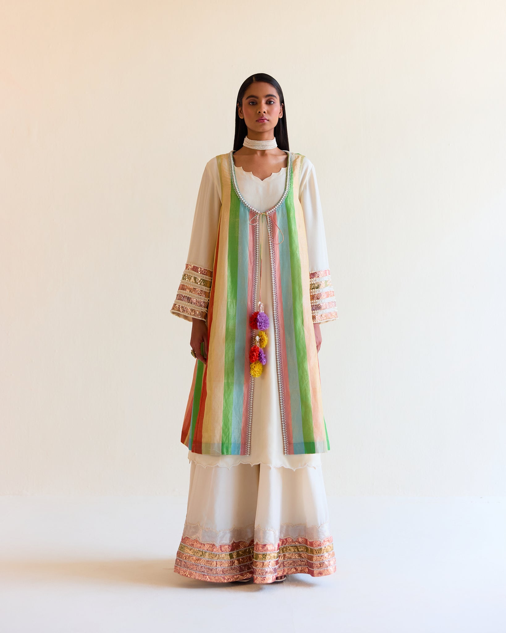 Jaipur Satranga Tissue Choga Set