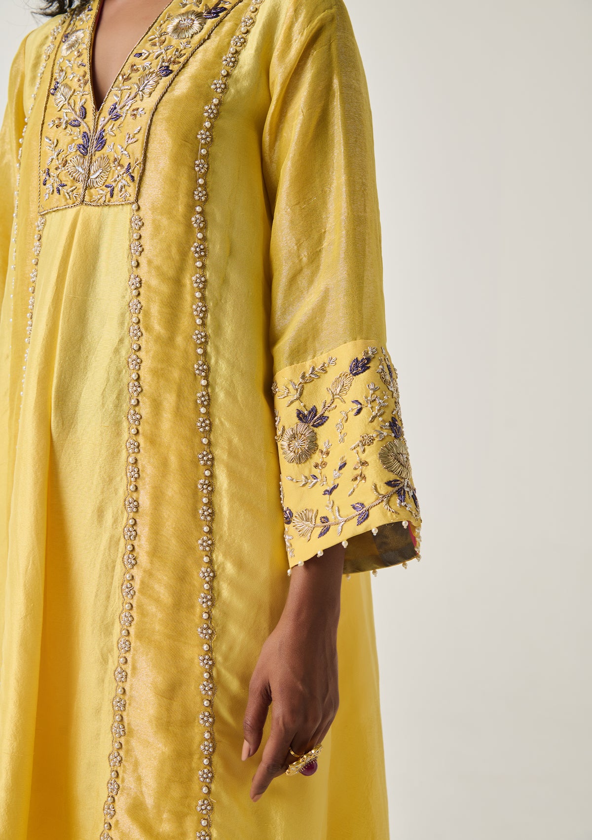 Khayaal Nargis Silk Tissue Kurta