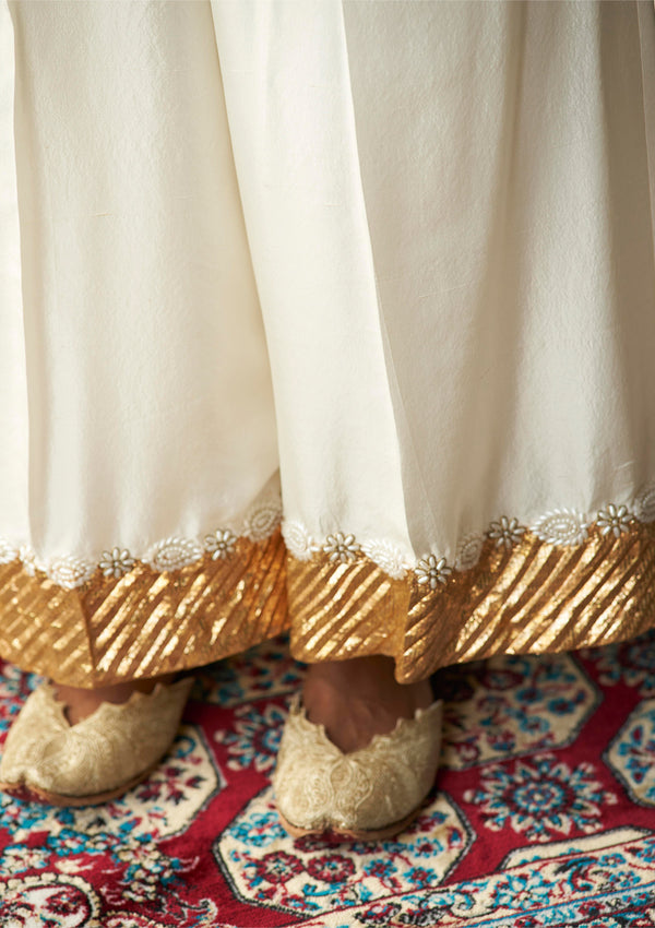 Indira Pearl Organza Kurta and Sharara