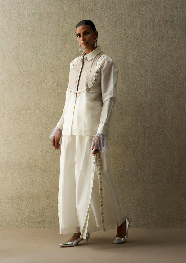Sudhira Pearl Organza Pants