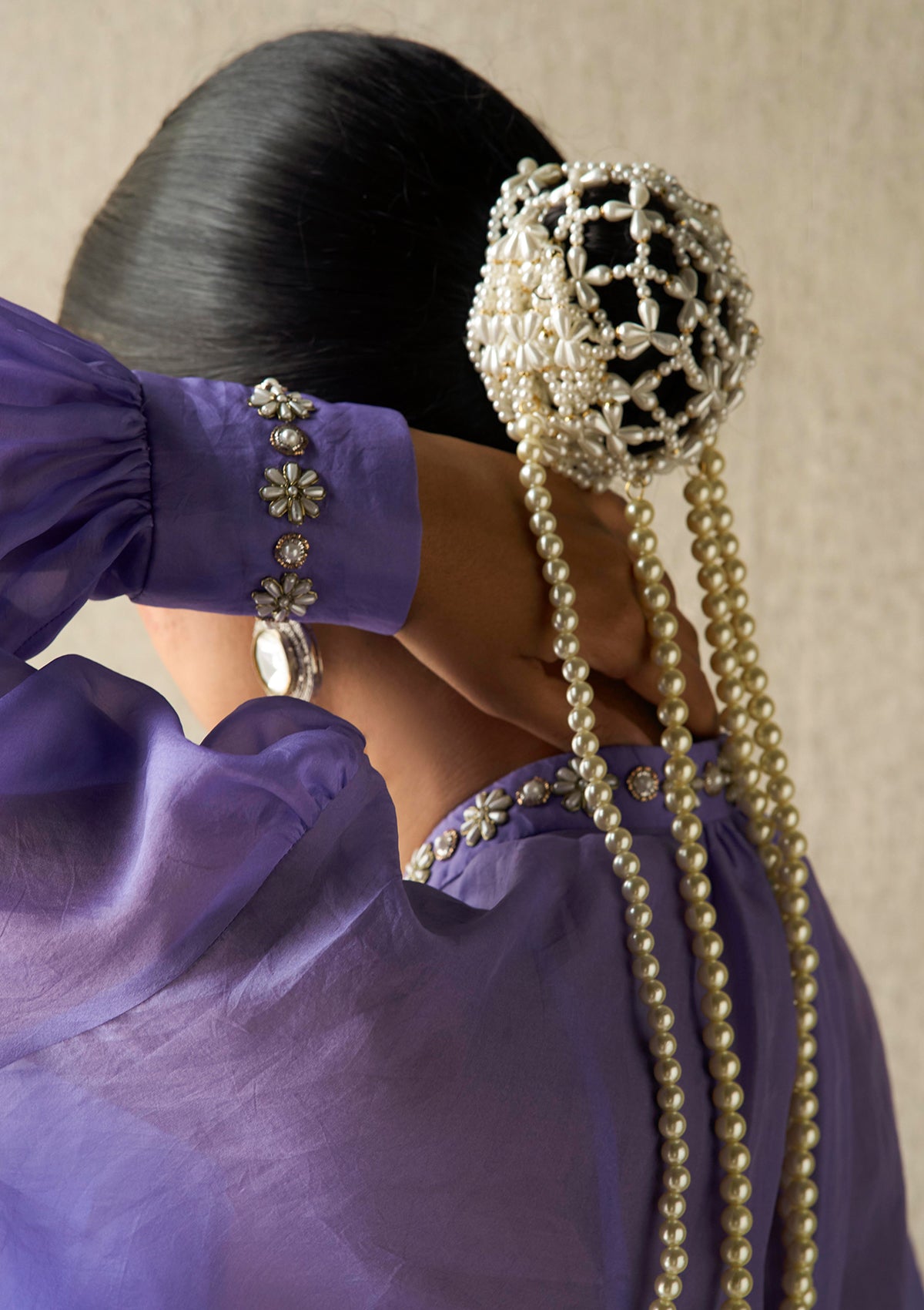 Sanyogita Amethyst Organza Blouse