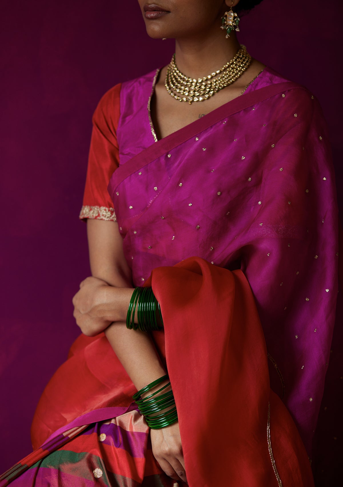 Pachranga Chowmahalla Saree