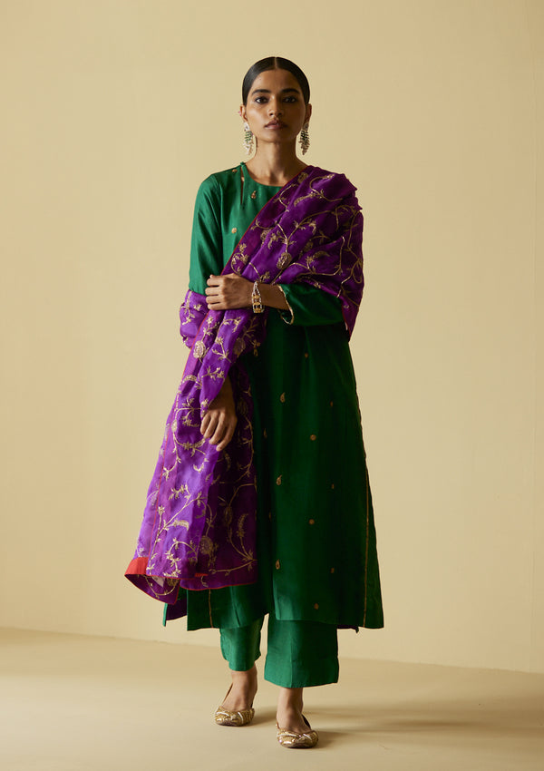 Panna Falaknuma Silk Kurta Set
