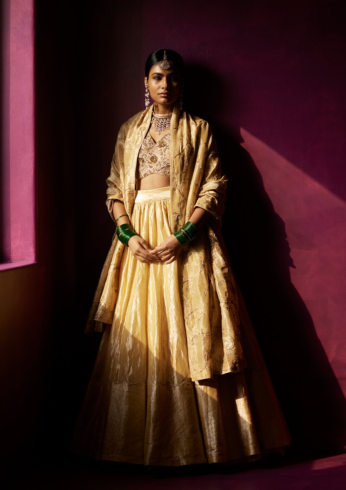 Sunheri Nizami Lehenga Set