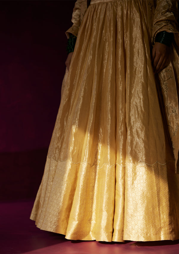 Sunheri Nizami Lehenga Set