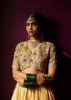 Sunheri Nizami Lehenga Set