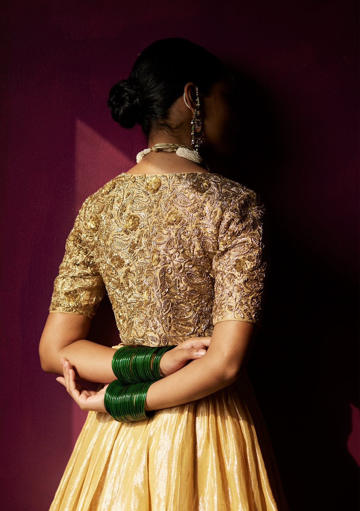 Sunheri Nizami Lehenga Set