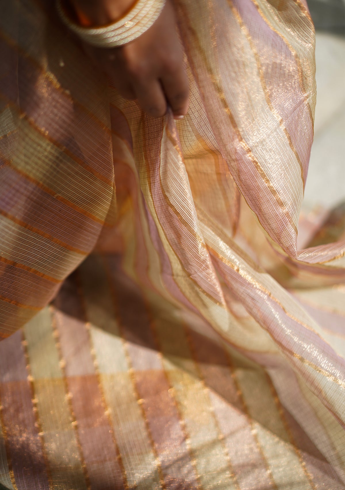 Sunehri Tissue Kota Saree