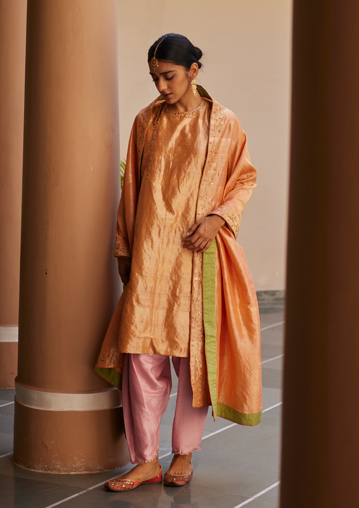 Narangi Tissue Kurta