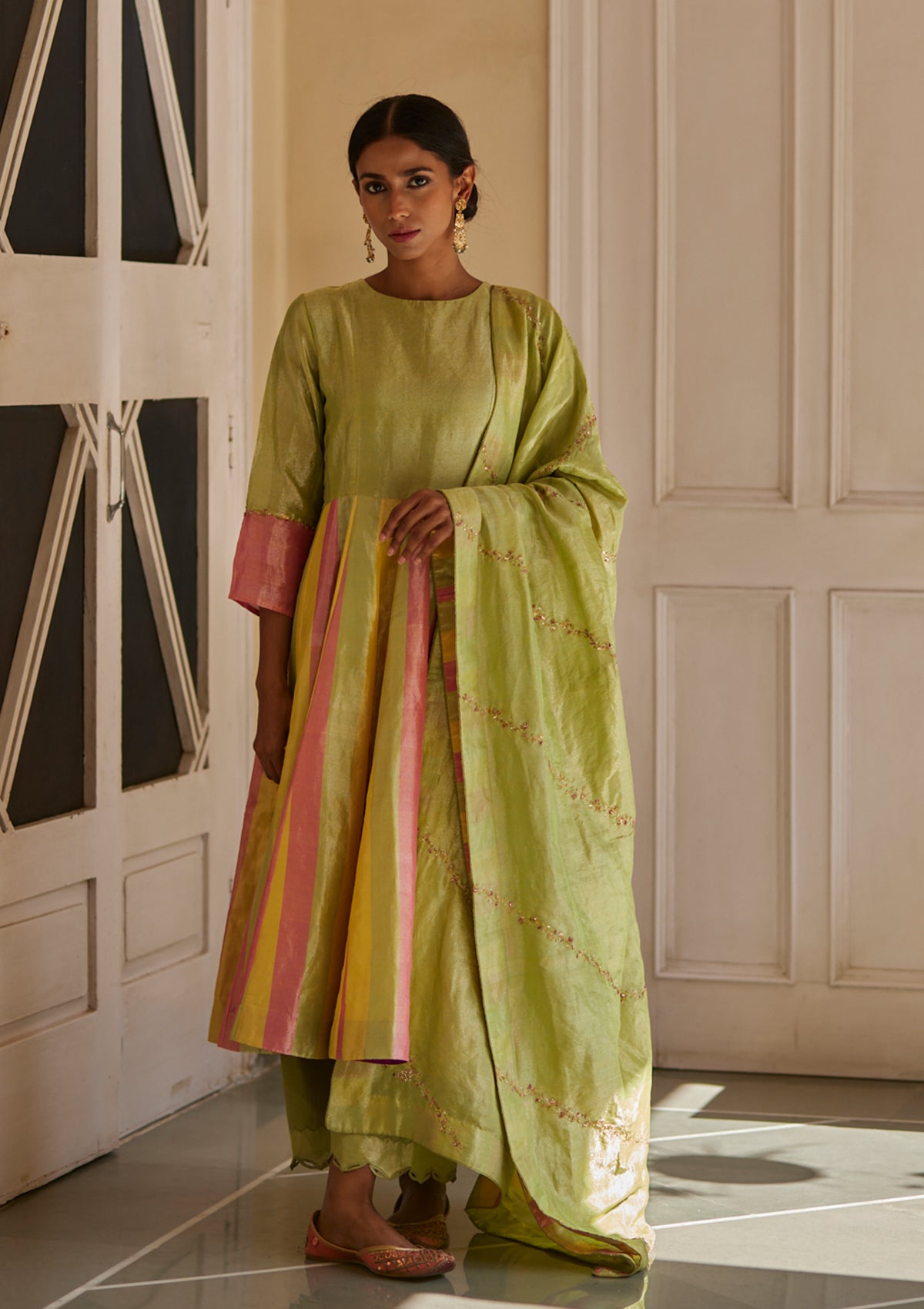 Pista Mithai Tissue Anarkali