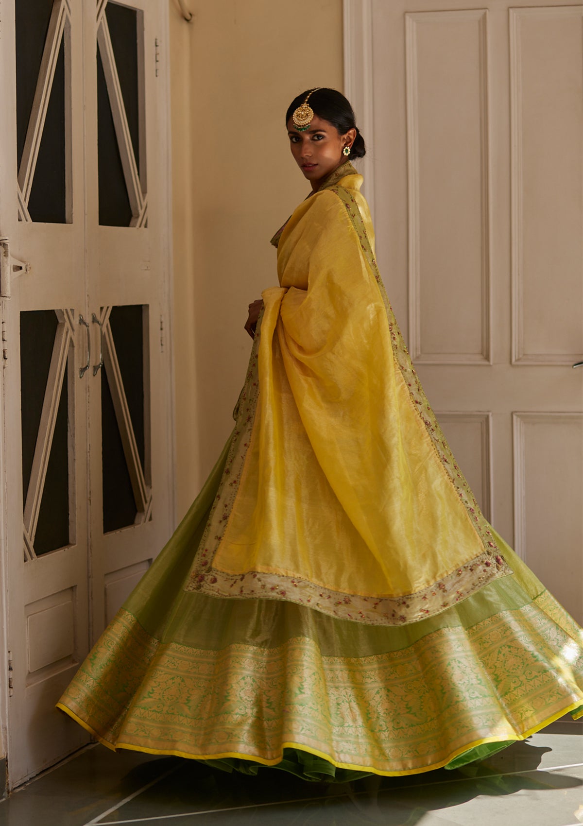 Pista Tissue Lehenga