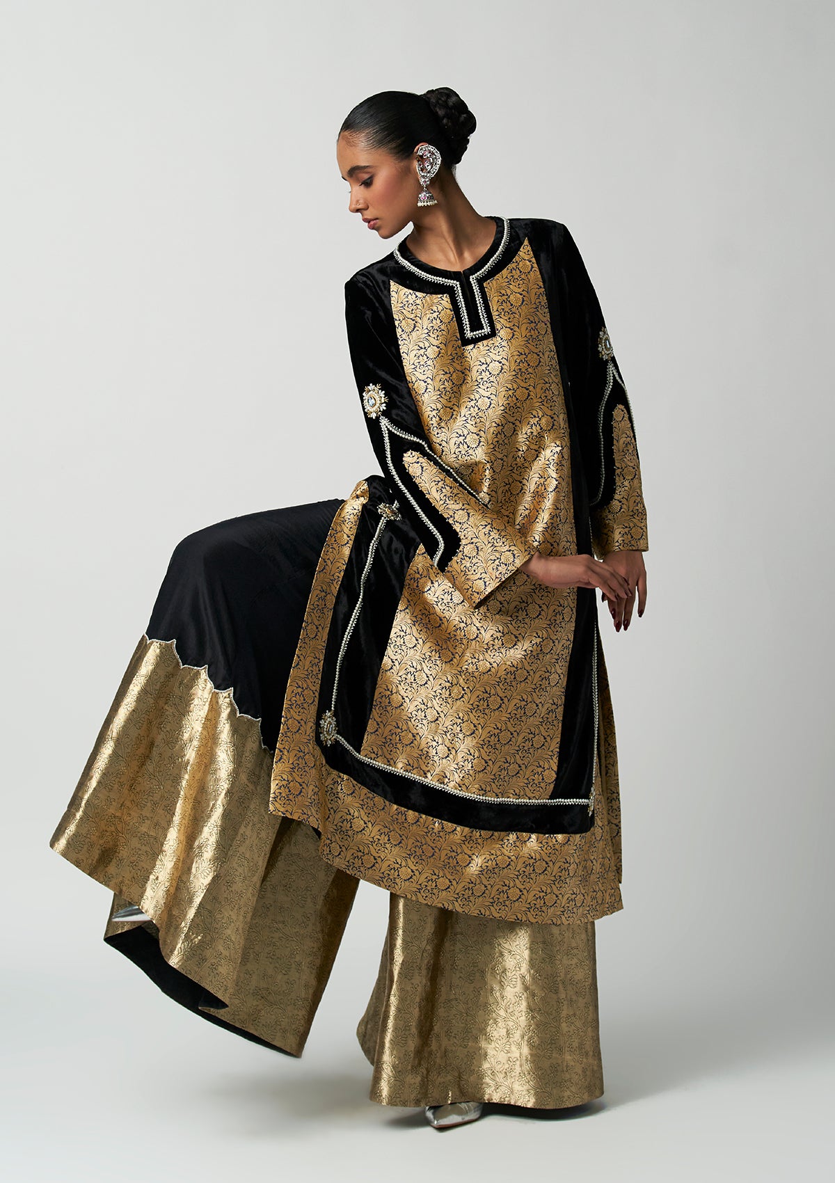 Surma Bahaar Velvet Kurta with Sharara