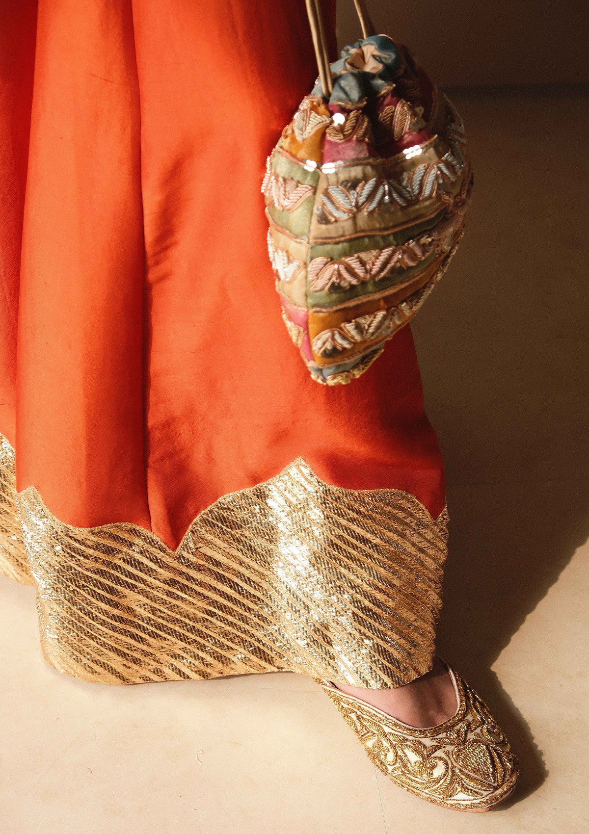 Narangi Silk Sharara