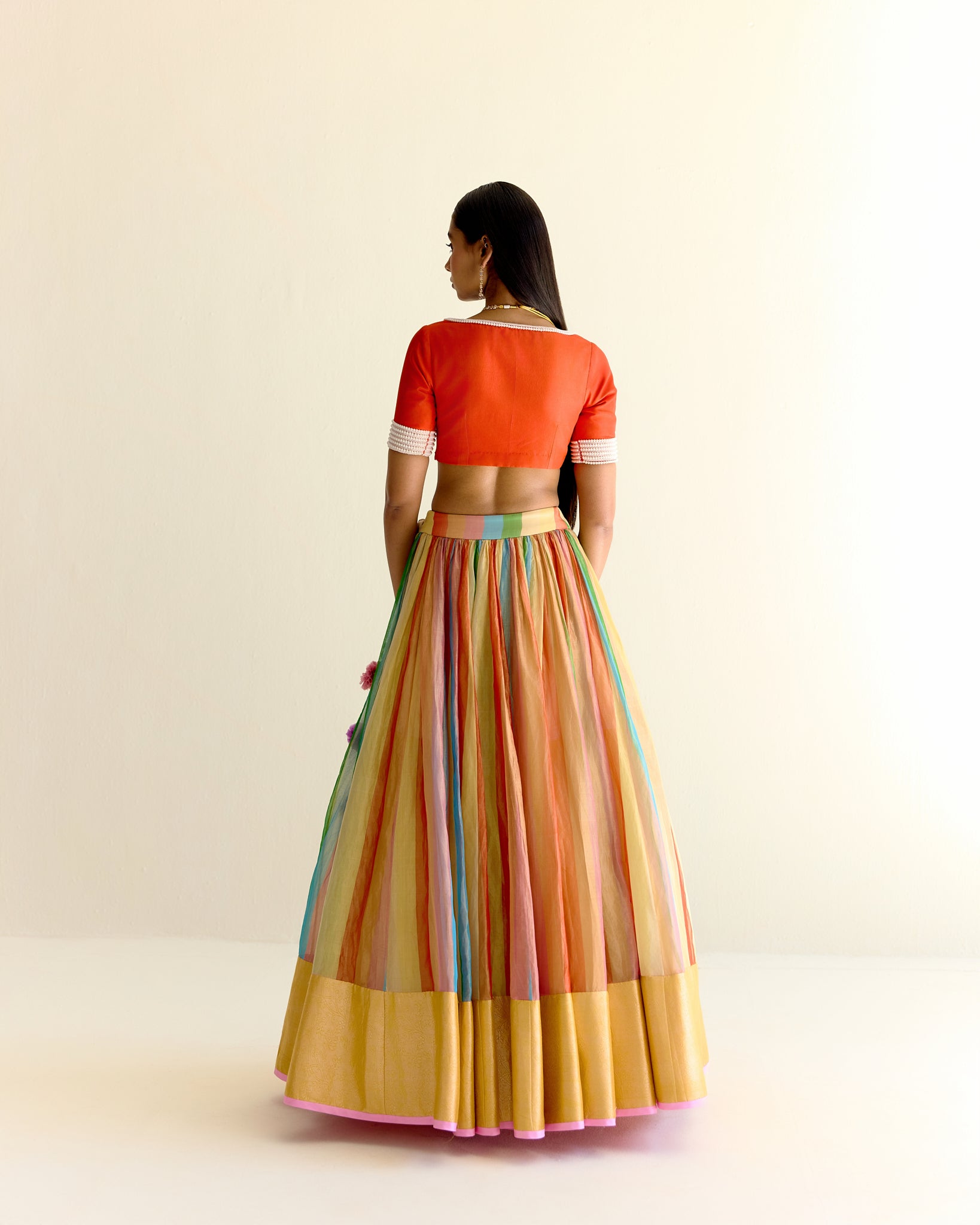Maharahi Pachranga Tissue Lehenga