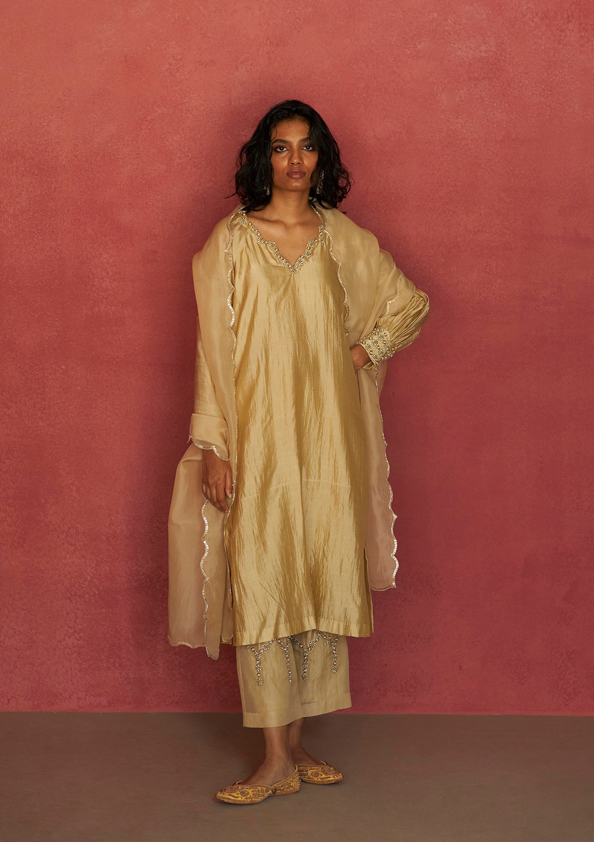 Kanari Topaz Silk Kurta