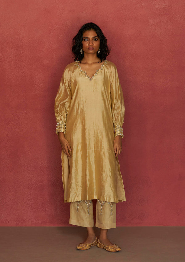 Kanari Topaz Silk Kurta