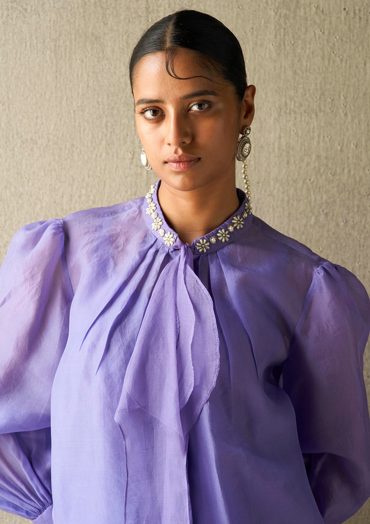 Sanyogita Amethyst Organza Blouse