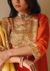 Shabnam Narangi Velvet Kurta